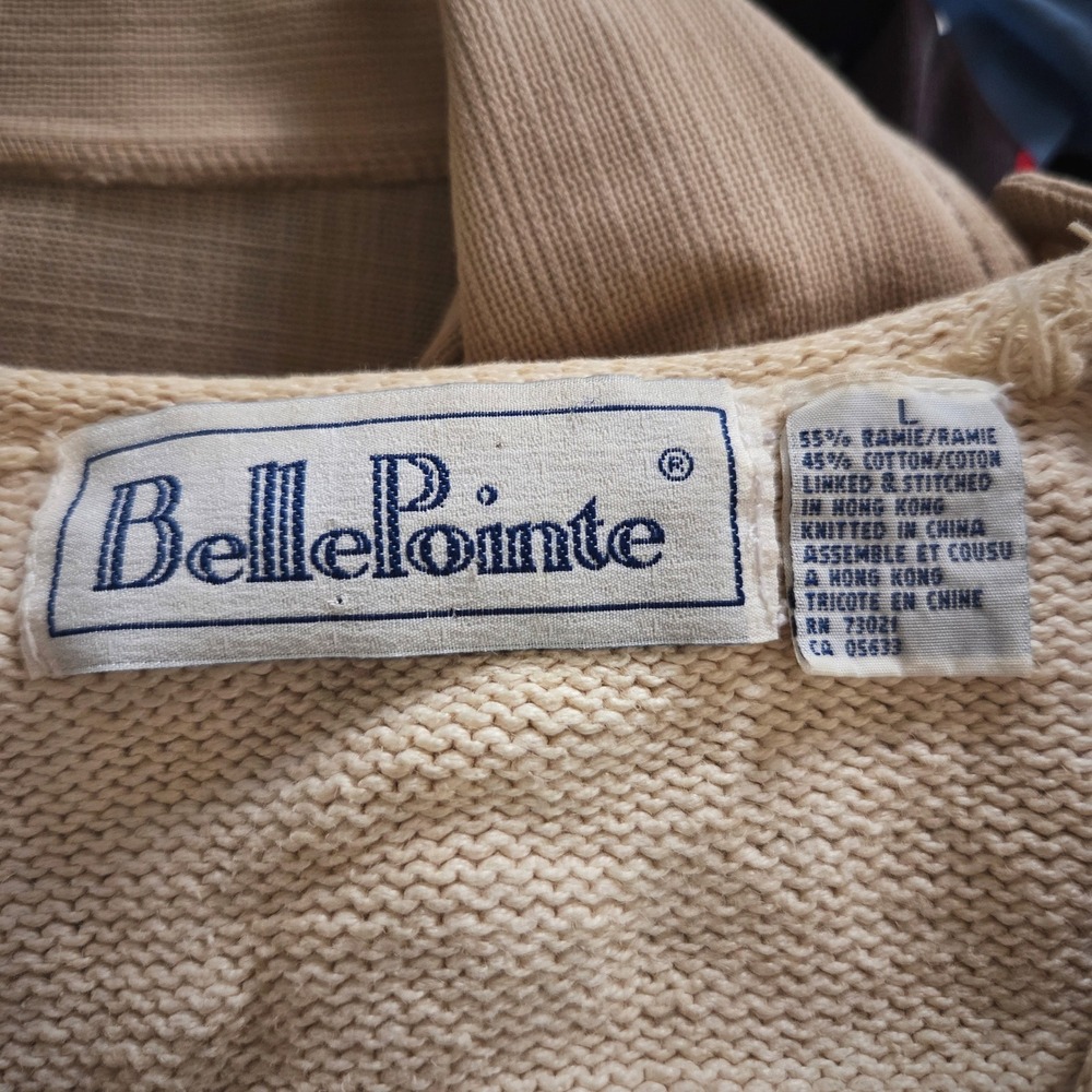 Vintage 90s BellePointe Embroidered Garden Crochet Cardigan Knit Plant Sweater - Picture 8 of 8
